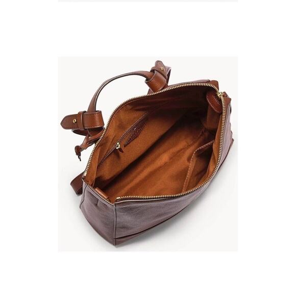 NWOT Fossil Elina Brown Leather Convertible Backpack ~ MSRP $250 - Picture 2 of 7